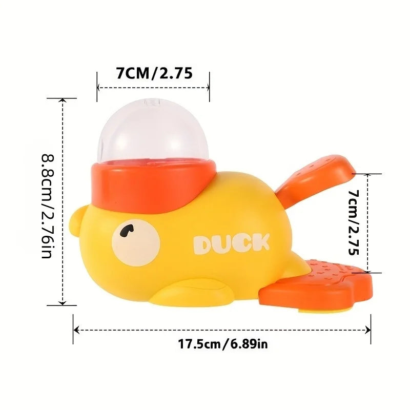 Interactive Cat Feeder Toy, Interactive Cat Toy - No Battery Needed, Manual Press Food Dispenser for All Cats, Duck Design