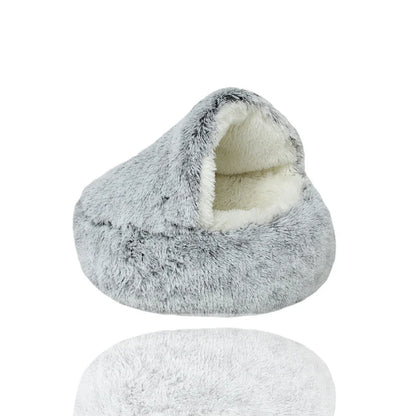 Orthopedic Pet Cave Bed | Calming Plush Bed for Cats & Small Dogs
